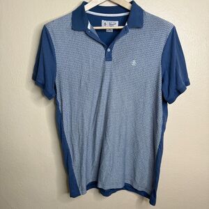 Penguin Shirt Mens Large Blue Polo Classic Fit Short Sleeve Embroidered Logo